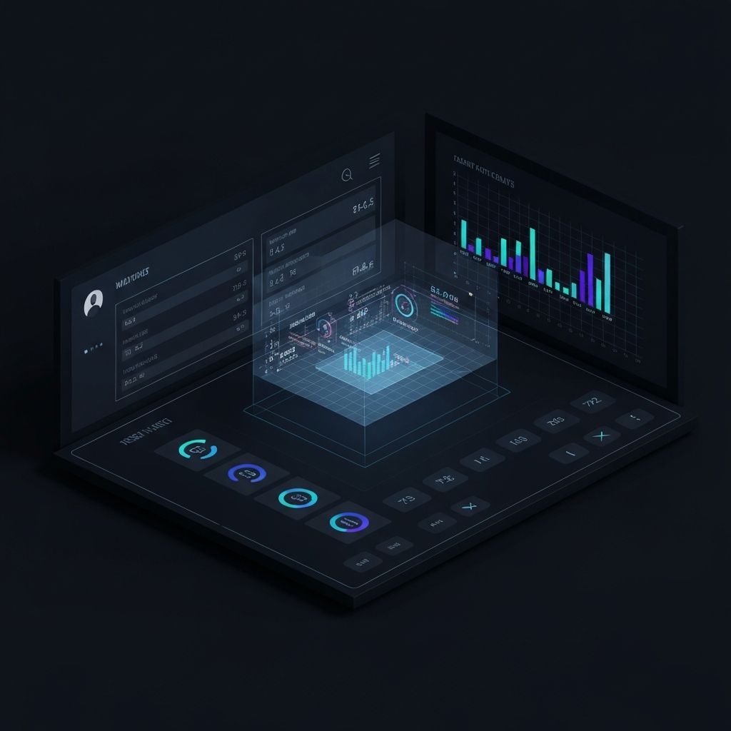 Abstract dark data dashboard visual representing a coding-agent control plane